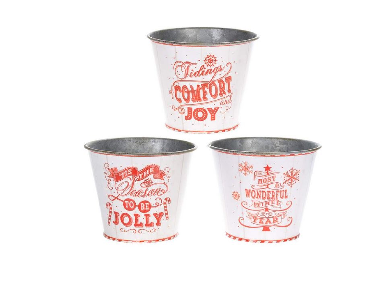 Red &amp; White Christmas Pail - Choose from 3 styl...