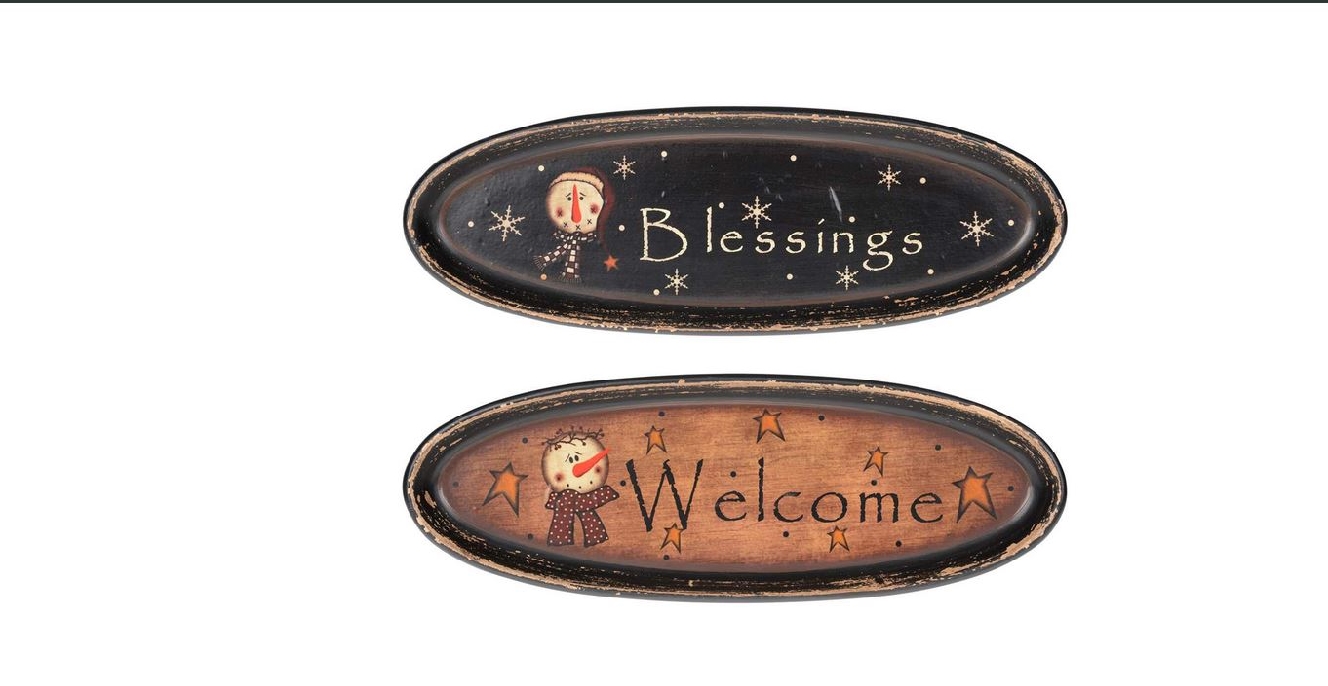Blessings or Welcome Snowman Sign - Choose from...