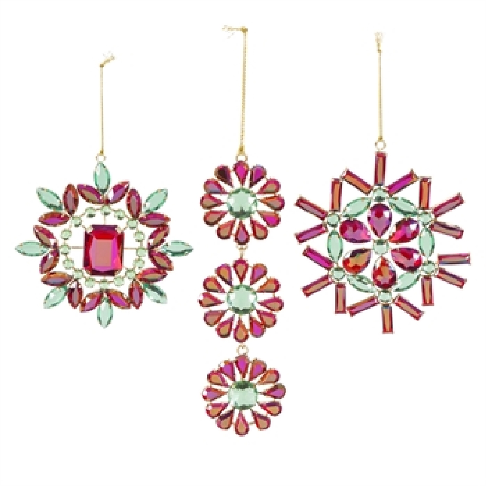 Green and Red Crystal Ornament - Choose from 3 ...