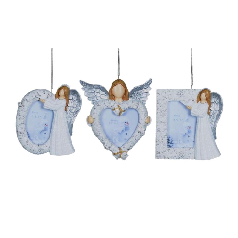 4   White and Silver Frame with Angel &amp; Dove
C...