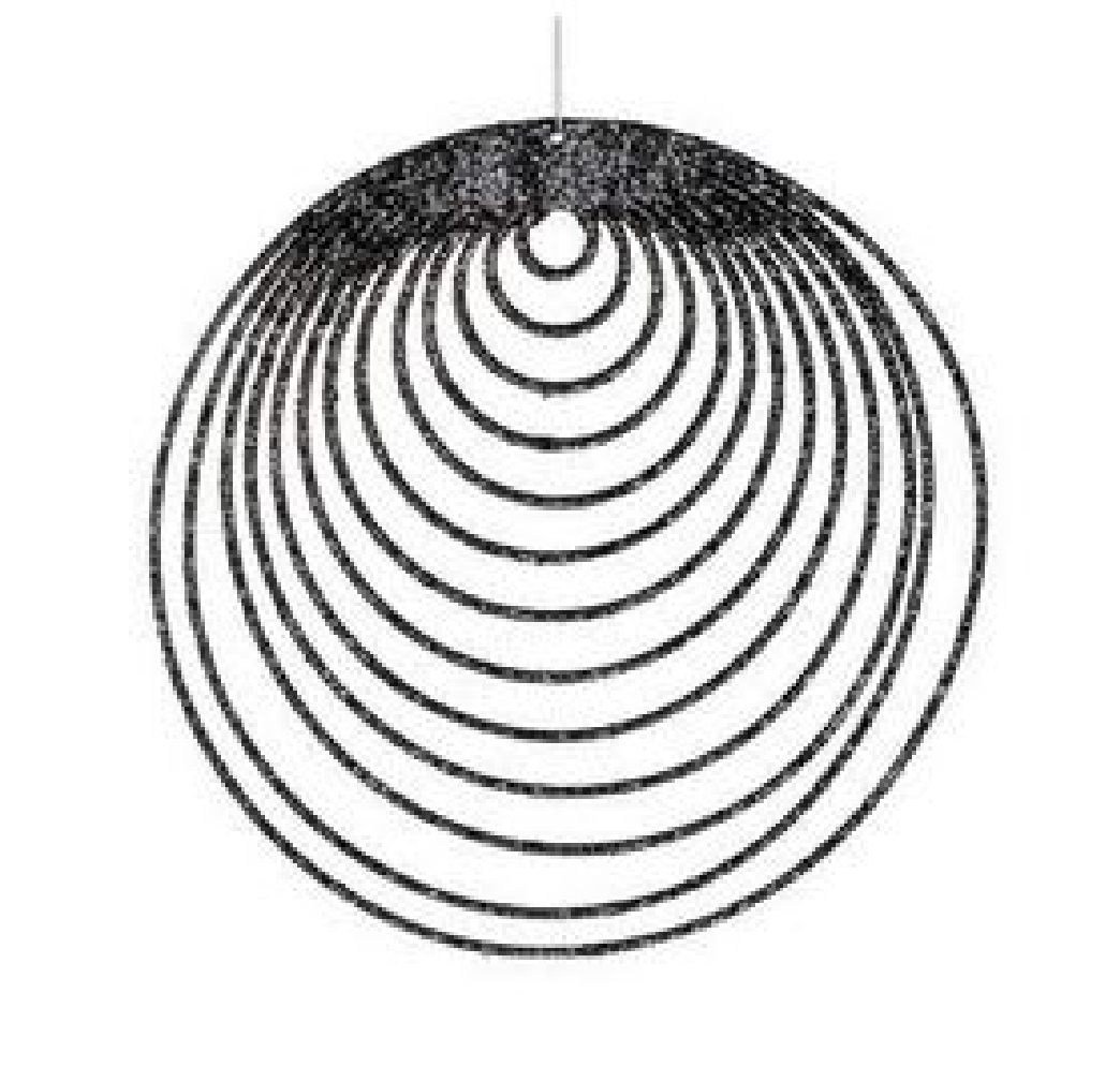 8   Blk Wire Circle Ornament  