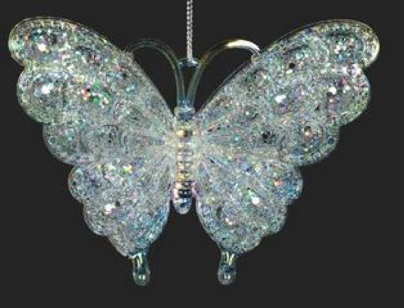 Wht/Clear Butterfly Ornament  