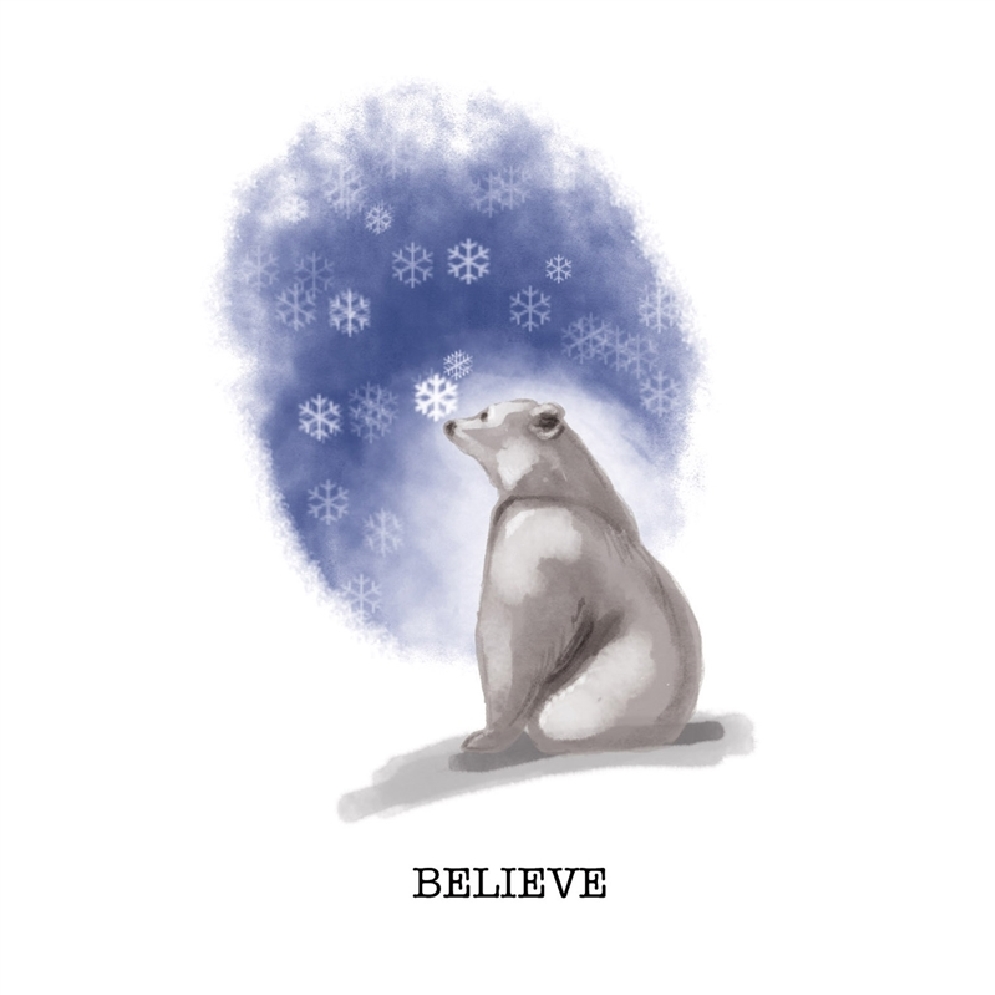 Paper Cocktail Napkin - Polar Bear Believe  