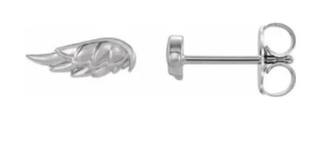 Angel Wing Earrings in Silver  