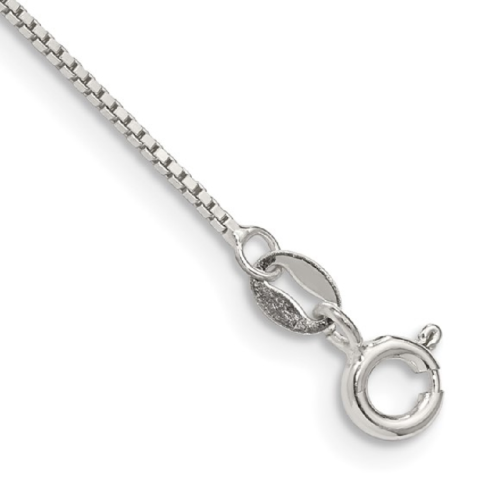 Sterling Silver Rhodium-Plated 0.9mm Box Chain ...