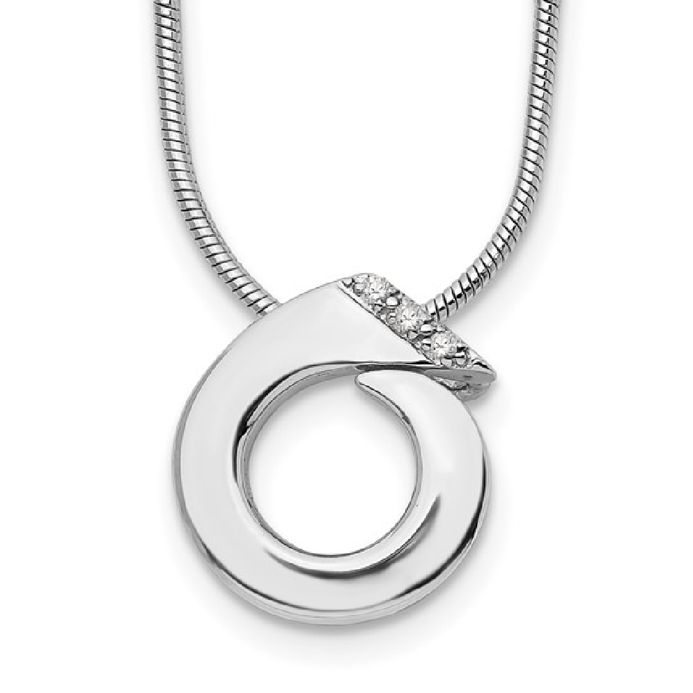 White Ice Sterling Silver Rhodium-plated .01car...