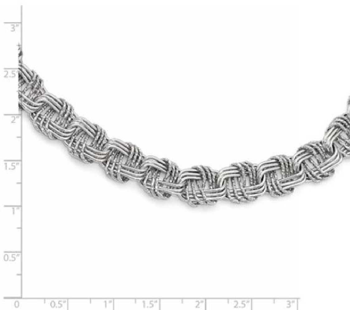 Sterling Silver 
Polished &amp; Diamond Cut Neckla...