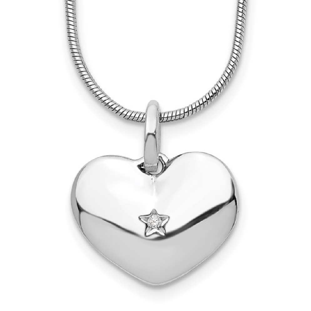 White Ice Sterling Silver Rhodium-plated .01ctw...