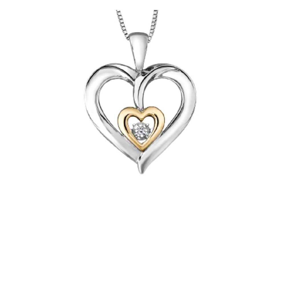  Diamond   Pulse    Pendant 
 .02ctw
Silver a...