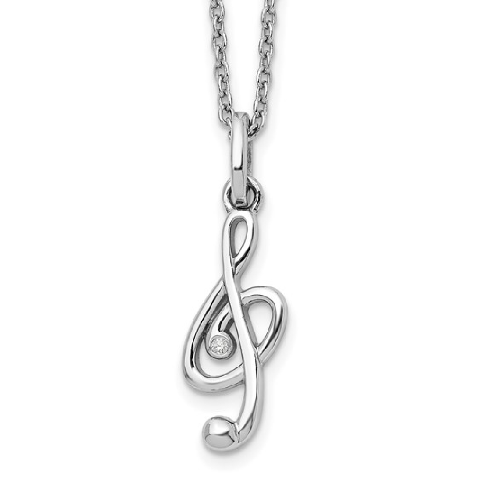 White Ice Sterling Silver Rhodium-plated .01ctw...