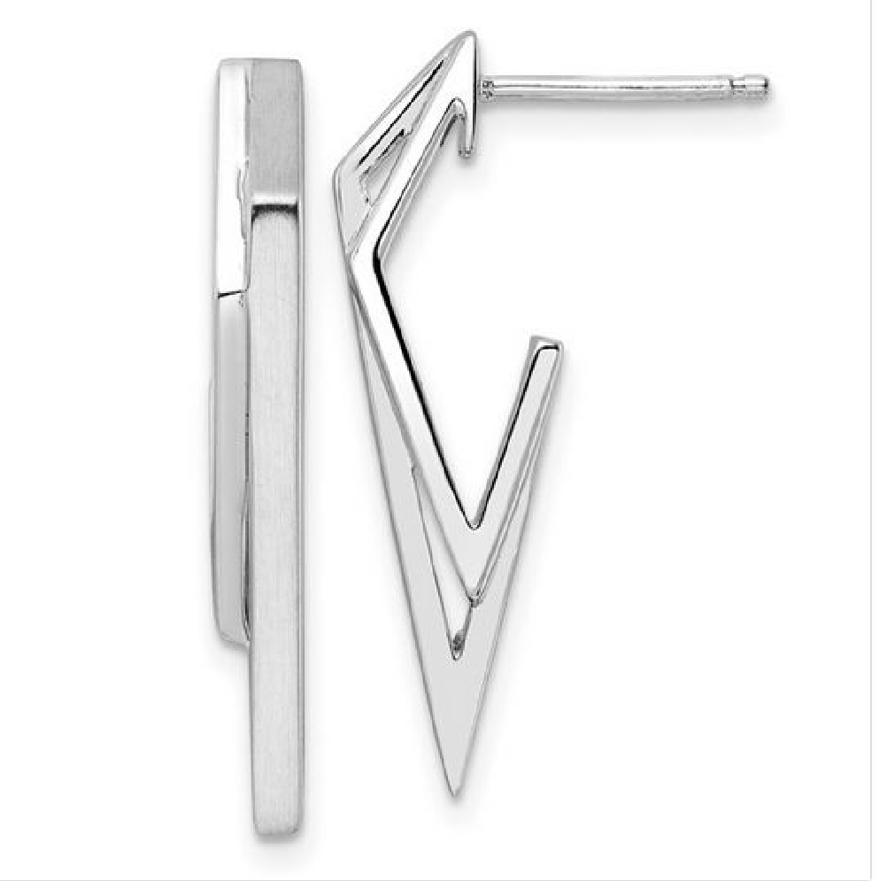 Leslie s Sterling Silver 
Polished &amp; Brushed E...