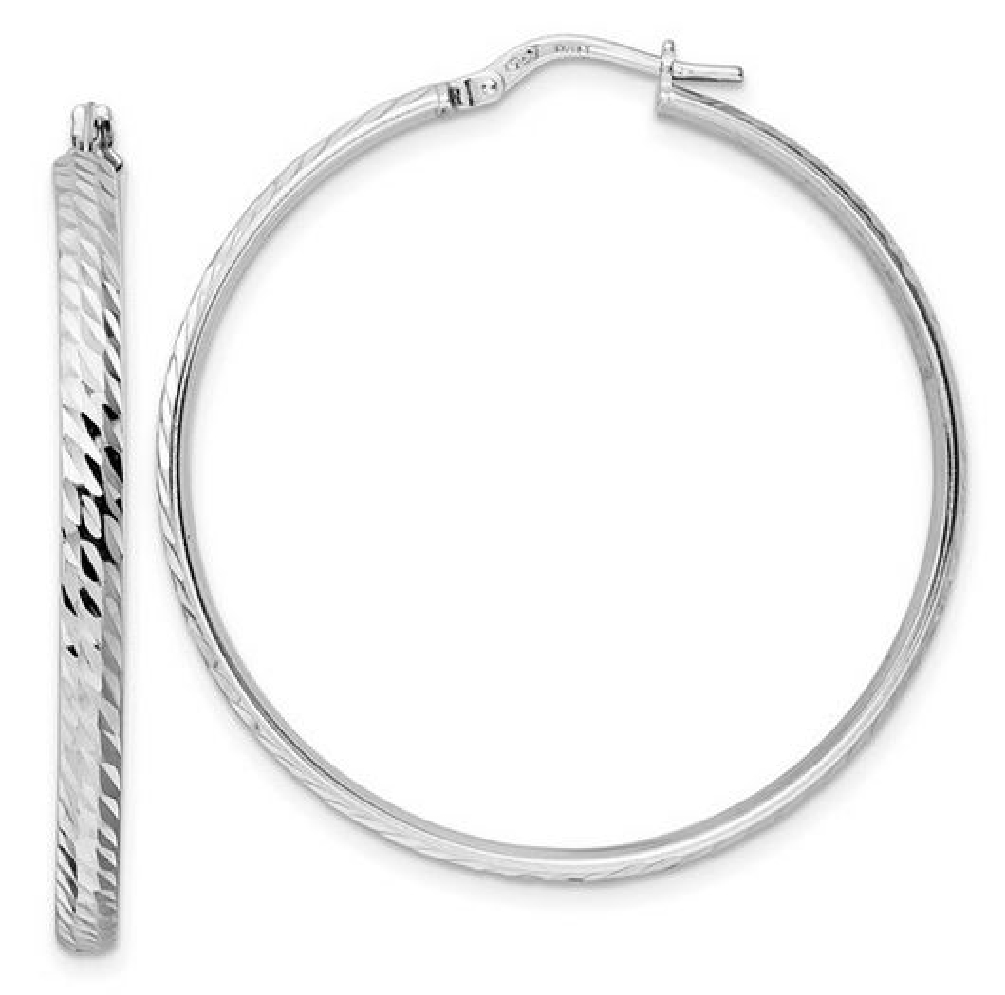 Leslie s Sterling Silver 
Diamond Cut Hoop Ear...