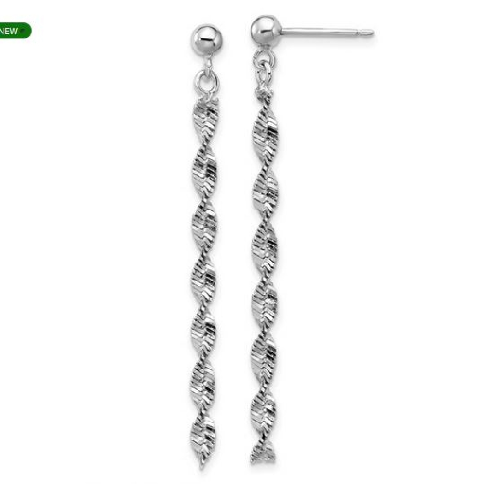 Leslie s Sterling Silver 
Diamond Cut Dangle E...