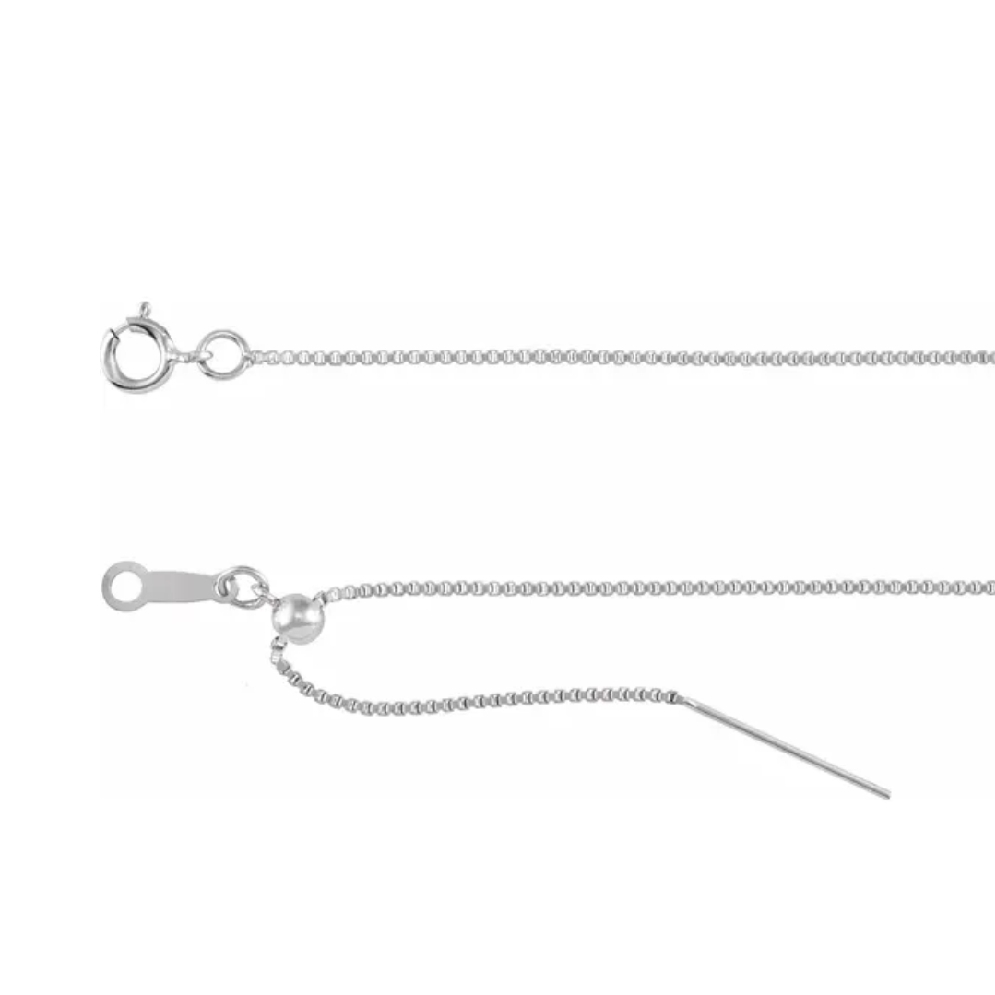 1mm Adjustable Threader Box Chain 16-22  
Silv...