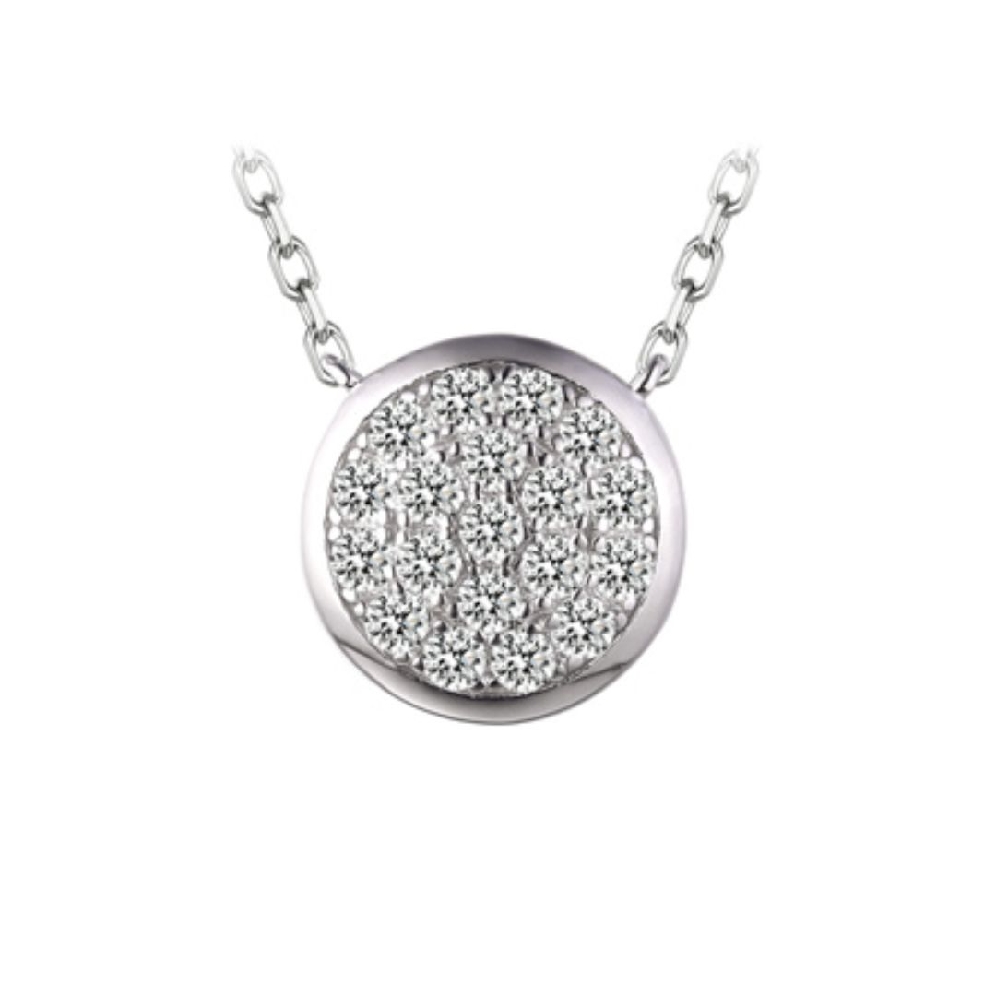 Legend Sterling Silver
Cluster CZ Dome Necklace  