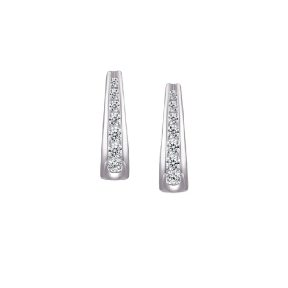 Legend Sterling Silver
Half Hoop Earrings w/CZ  
