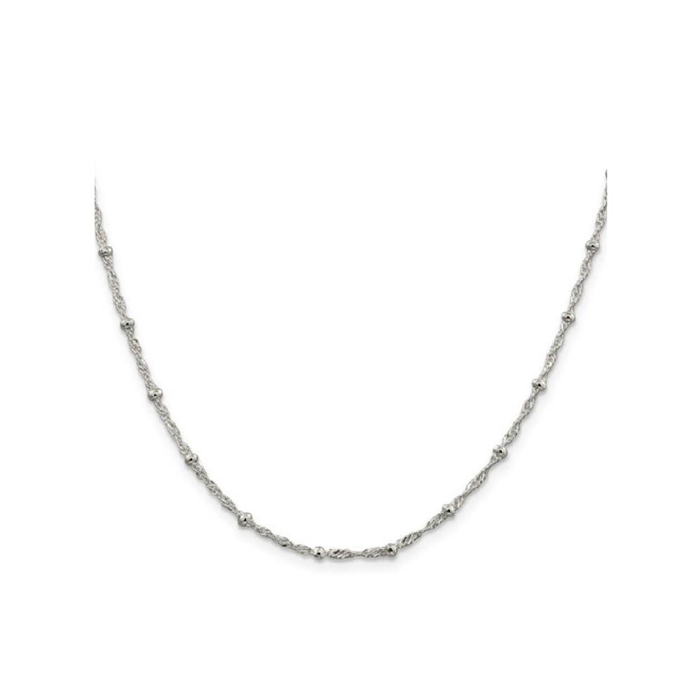 Sterling Silver 
Singapore Chain w/ Beads  
2...
