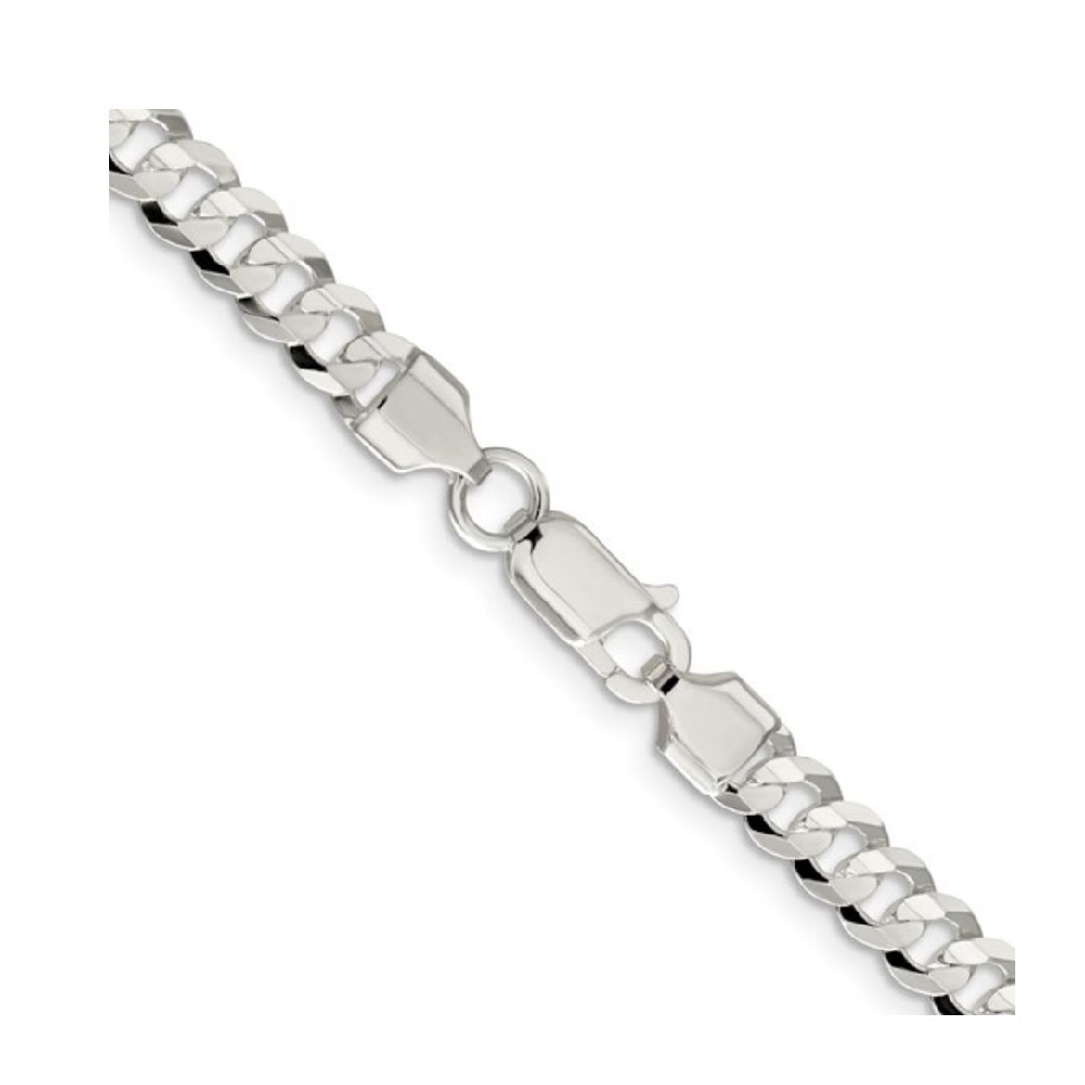Sterling Silver
Concave Beveled Curb Chain
Rh...