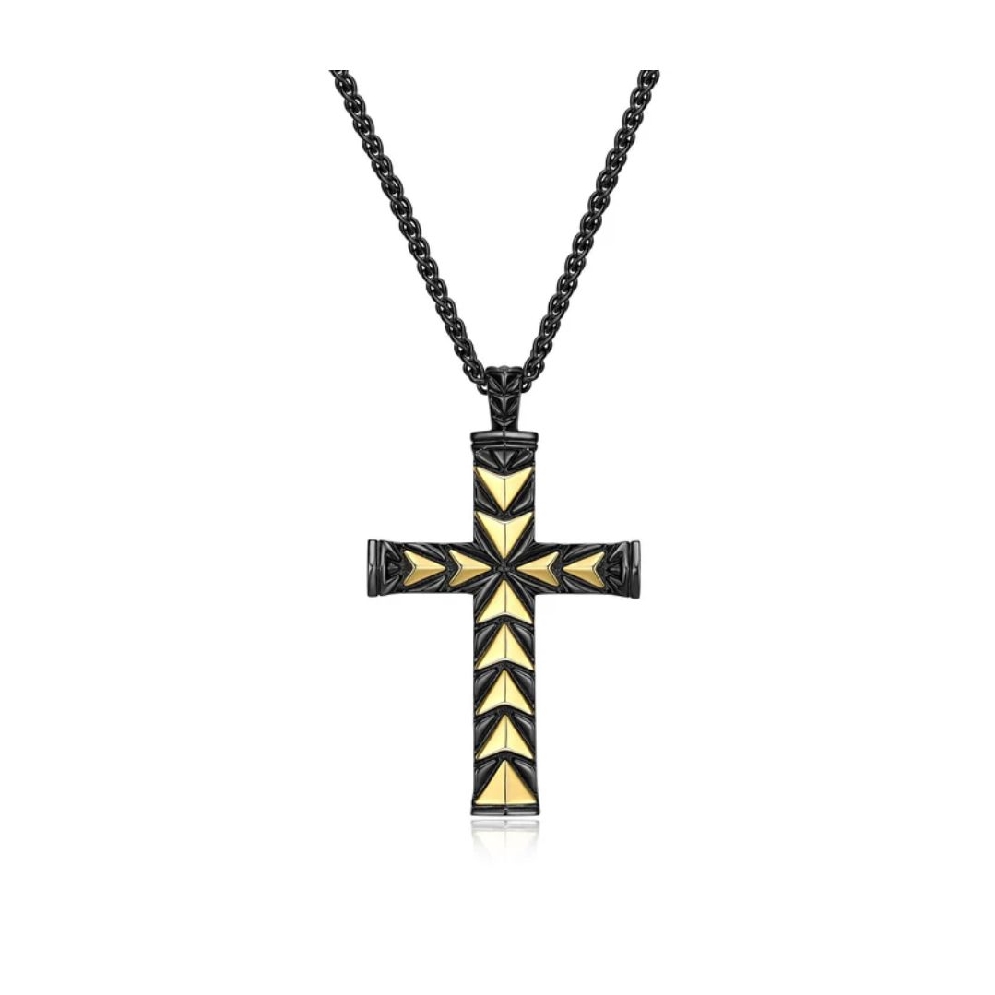 Ethos
Chevron Cross Pendant
Gunmetal &amp; Yellow...