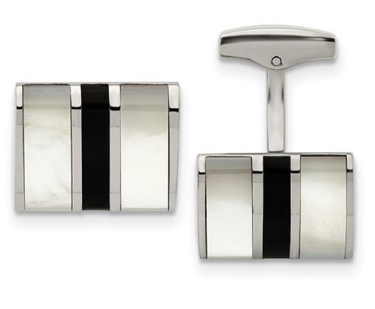 Stainless Steel Cuff Links
Mother of Pearl &amp; B...
