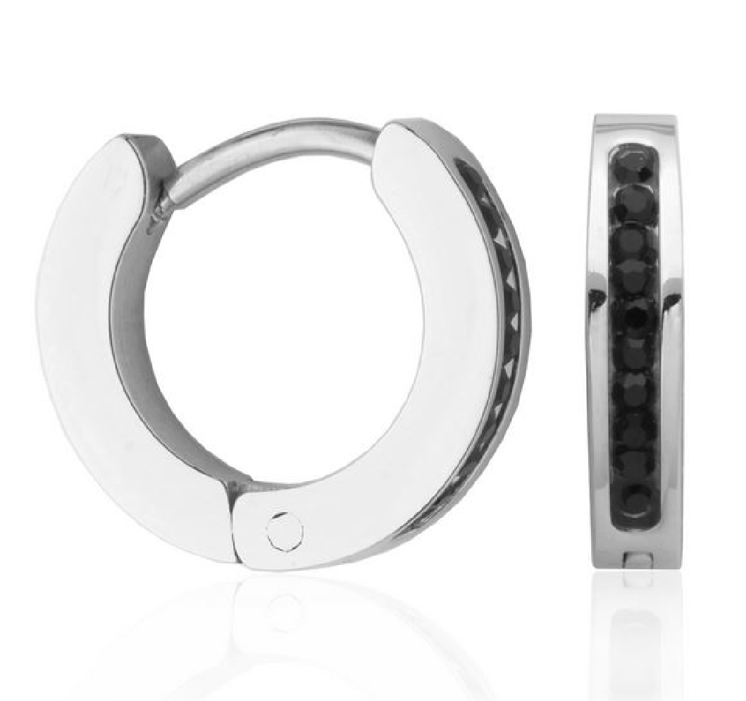 STEELX
Huggies w/ Black CZ s  