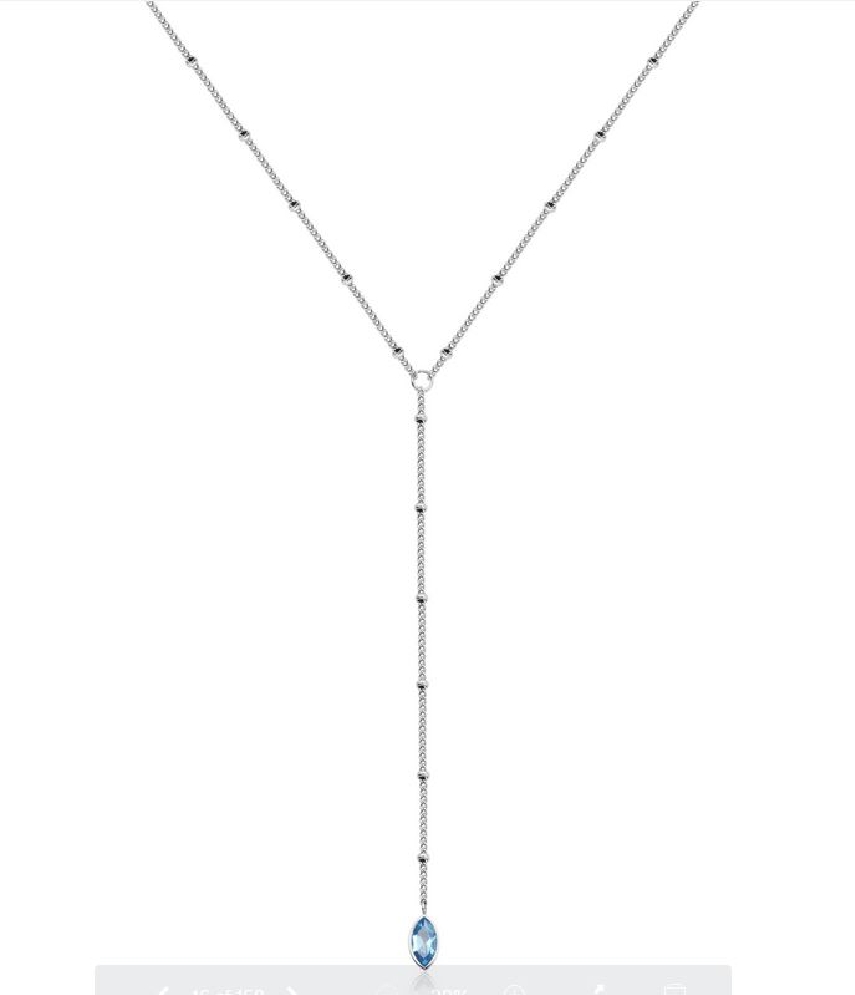 Steelx
Lariat Beaded Necklace 
w/ Faceted Blu...