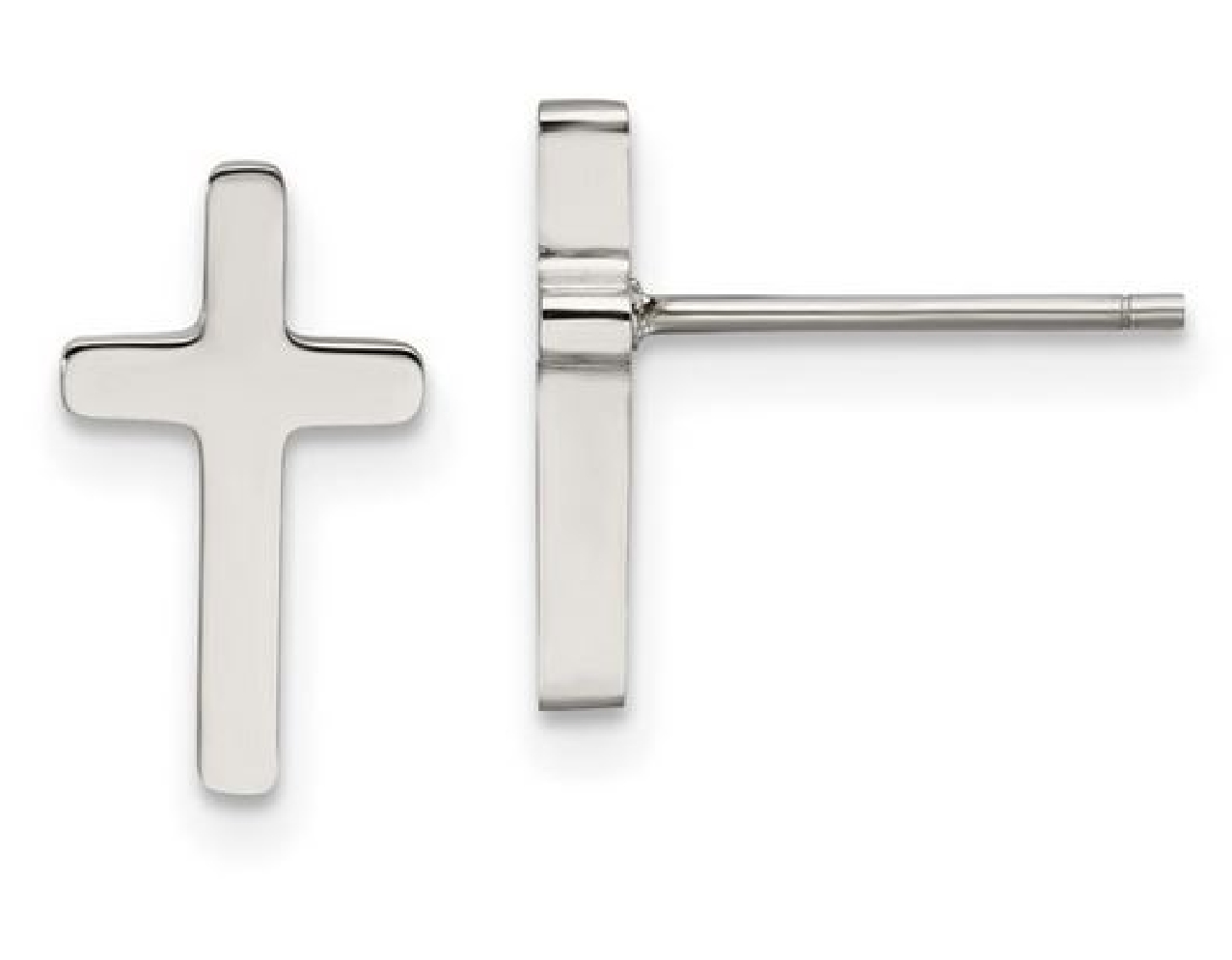 Chisel Steel 
Cross Earrings  