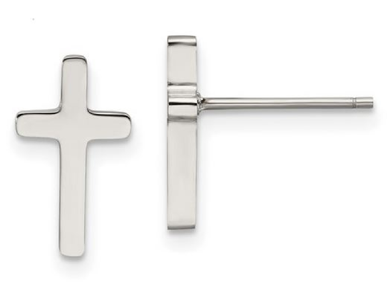 Chisel Steel 
Cross Earrings  