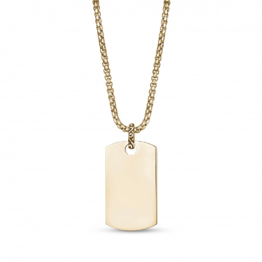A.R.Z STEEL
Gold Steel DogTag Necklace 
 22    