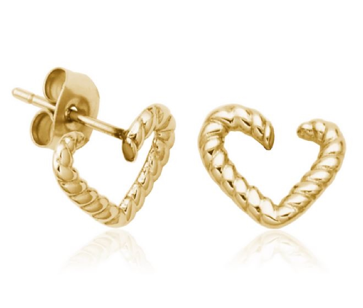 TEELX
Gold IP Twisted Heart Earrings  