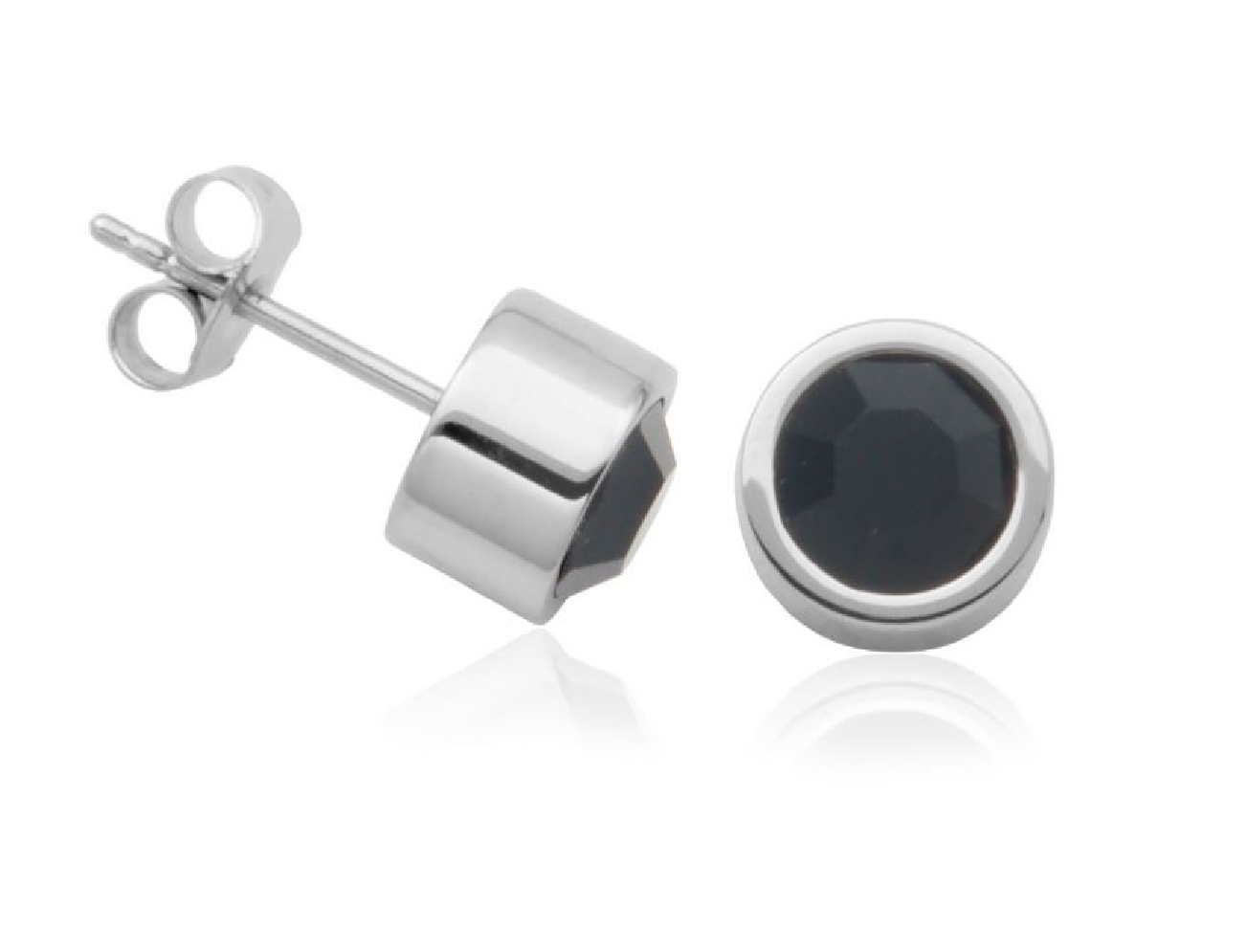 STEELX
Black CZ Earrings
 6mm

  