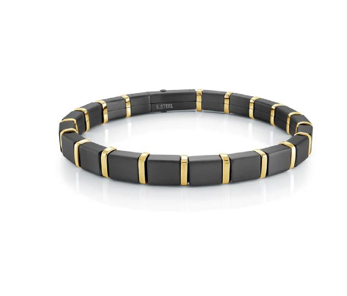 ITALGEM STEEL
Steel Bracelet
Black &amp; Gold IP ...