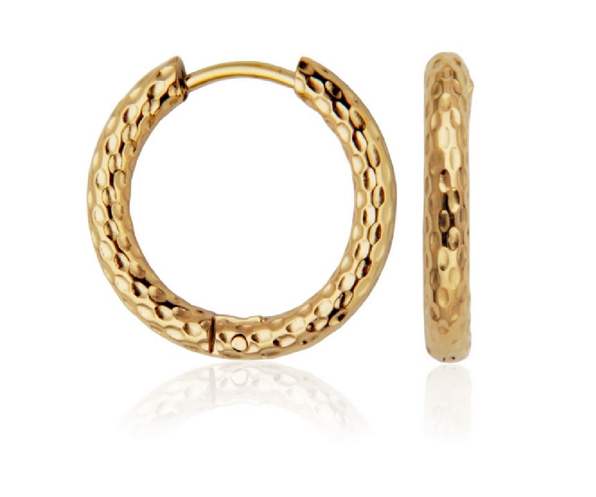 STEELX
Textured Hoop Earrings
Gold IP
14/19mm  