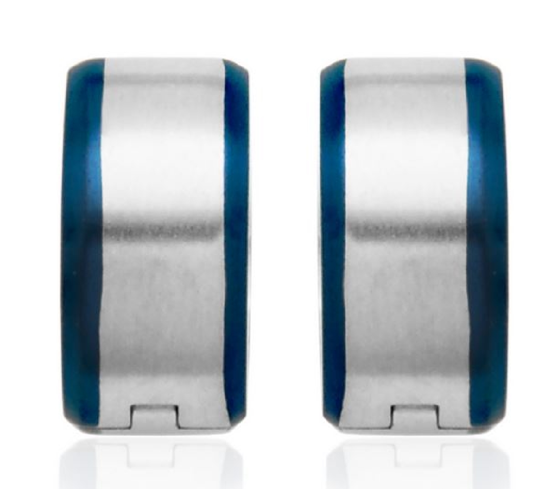 STEELX
Huggie Earrings
w/Blue IP
13.5mm  
