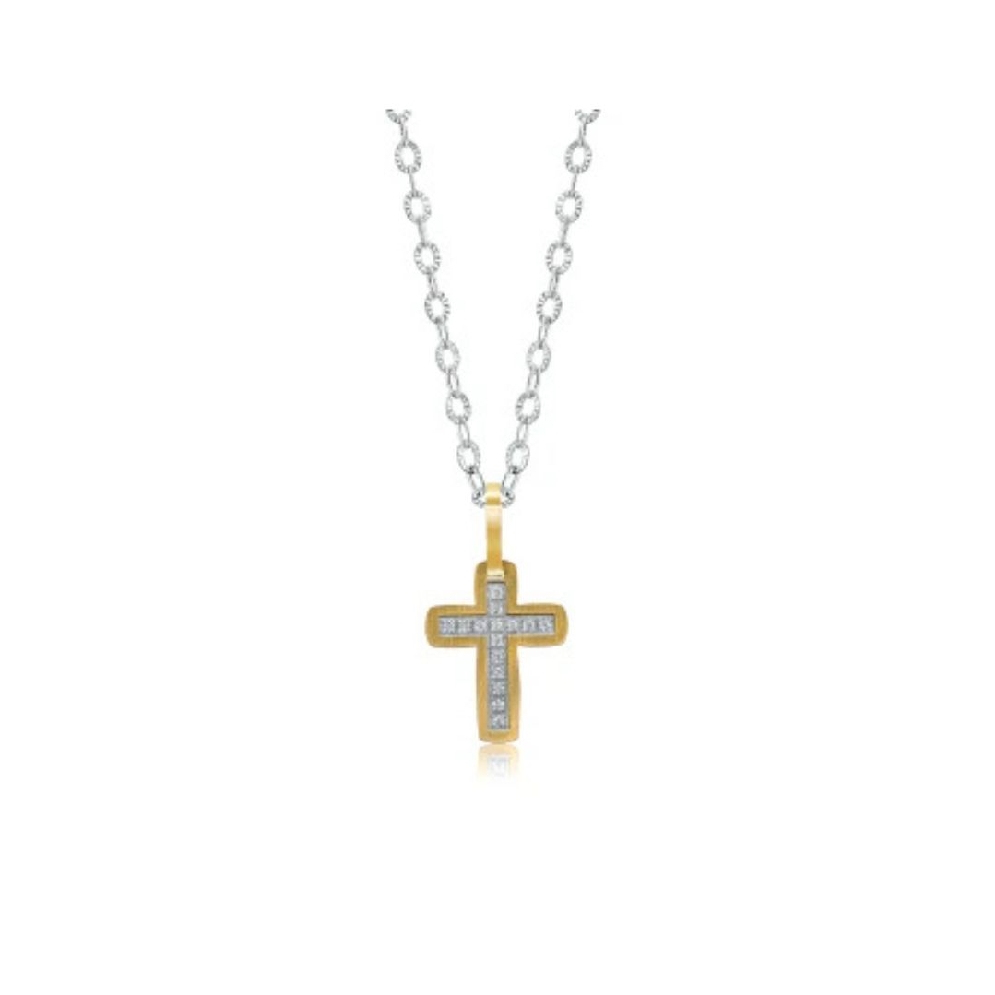ITALGEM STEEL
Brushed Cross Necklace
Gold IP ...