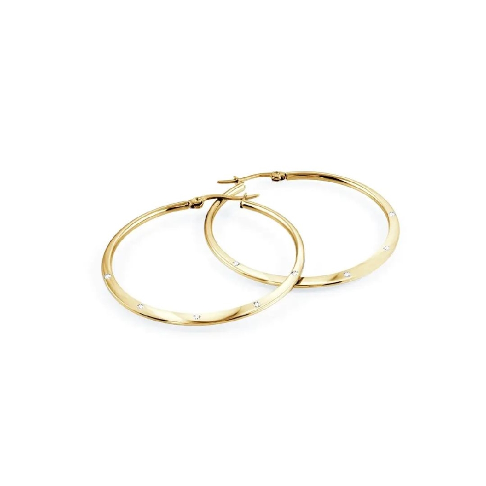 ITALGEM STEEL
Graduated White CZ Hoop Earrings...