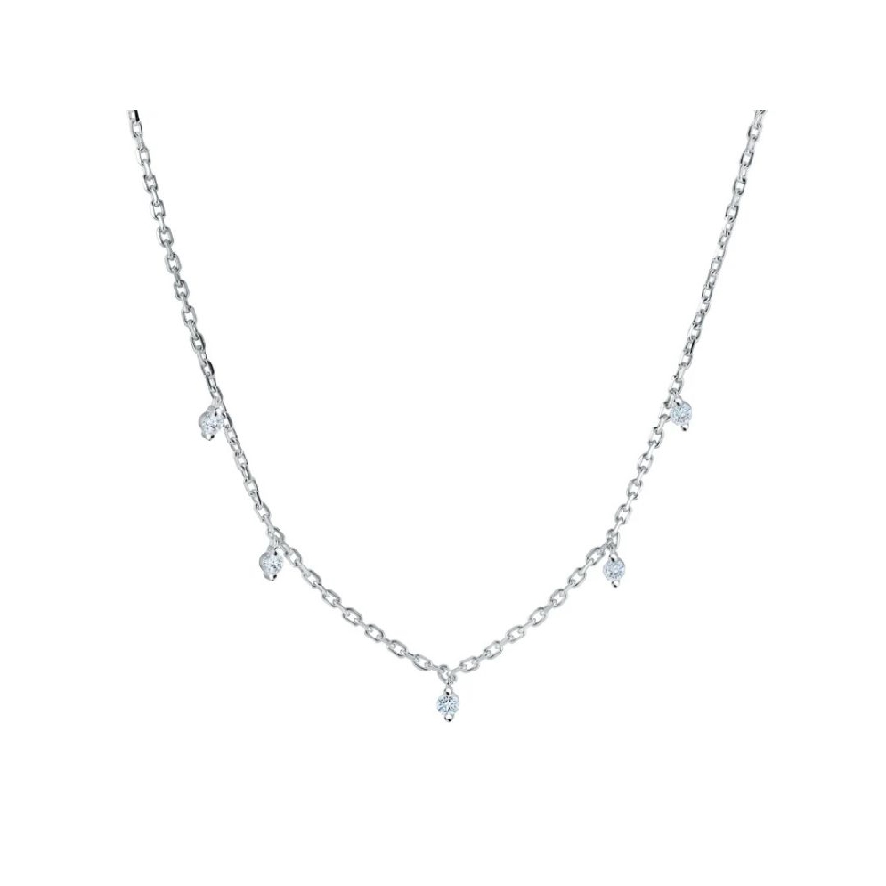 ITALGEM STEEL
Oval Link Chain Necklace
w/ CZ ...