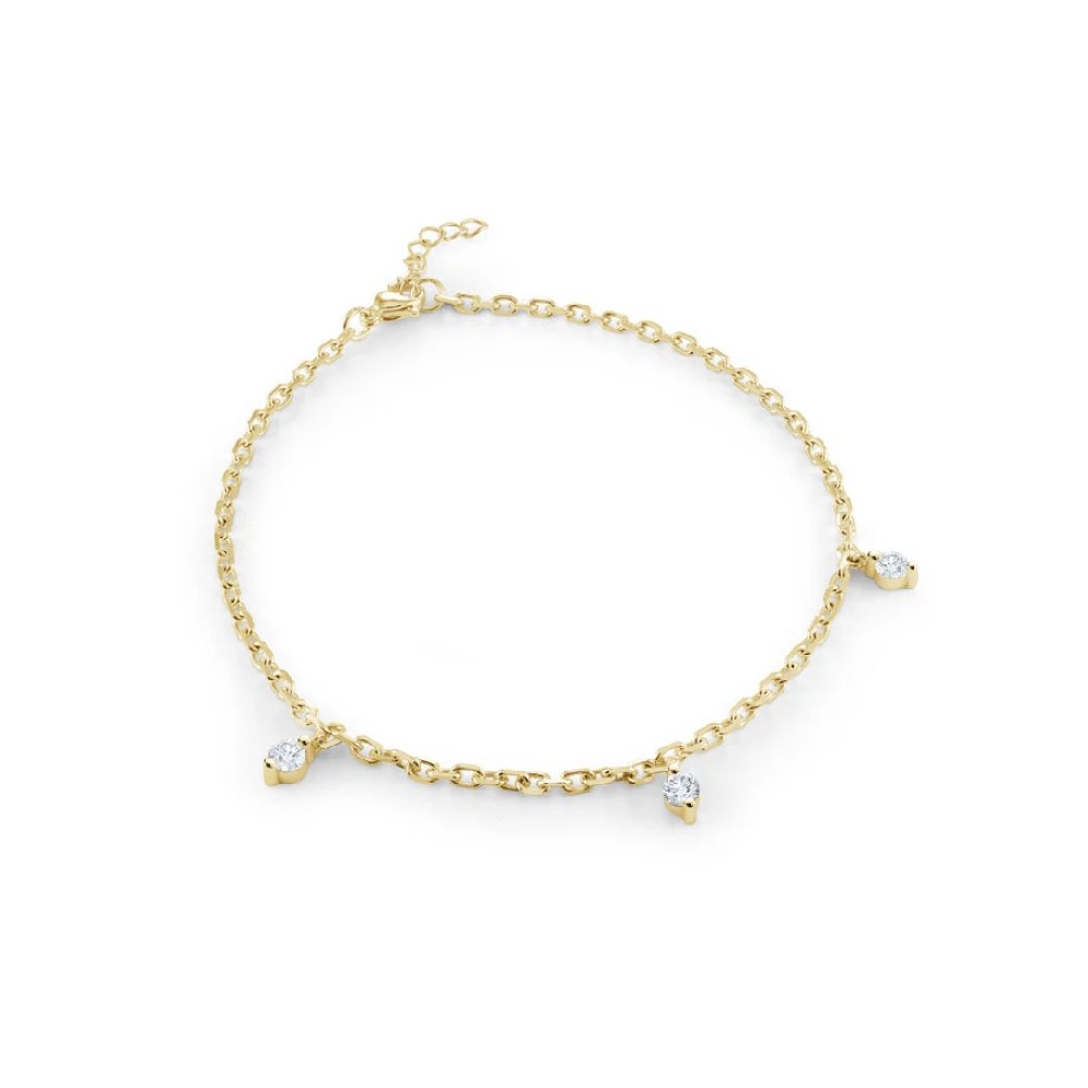 ITALGEM STEEL
Oval Link Chain Anklet
w/ CZ s...