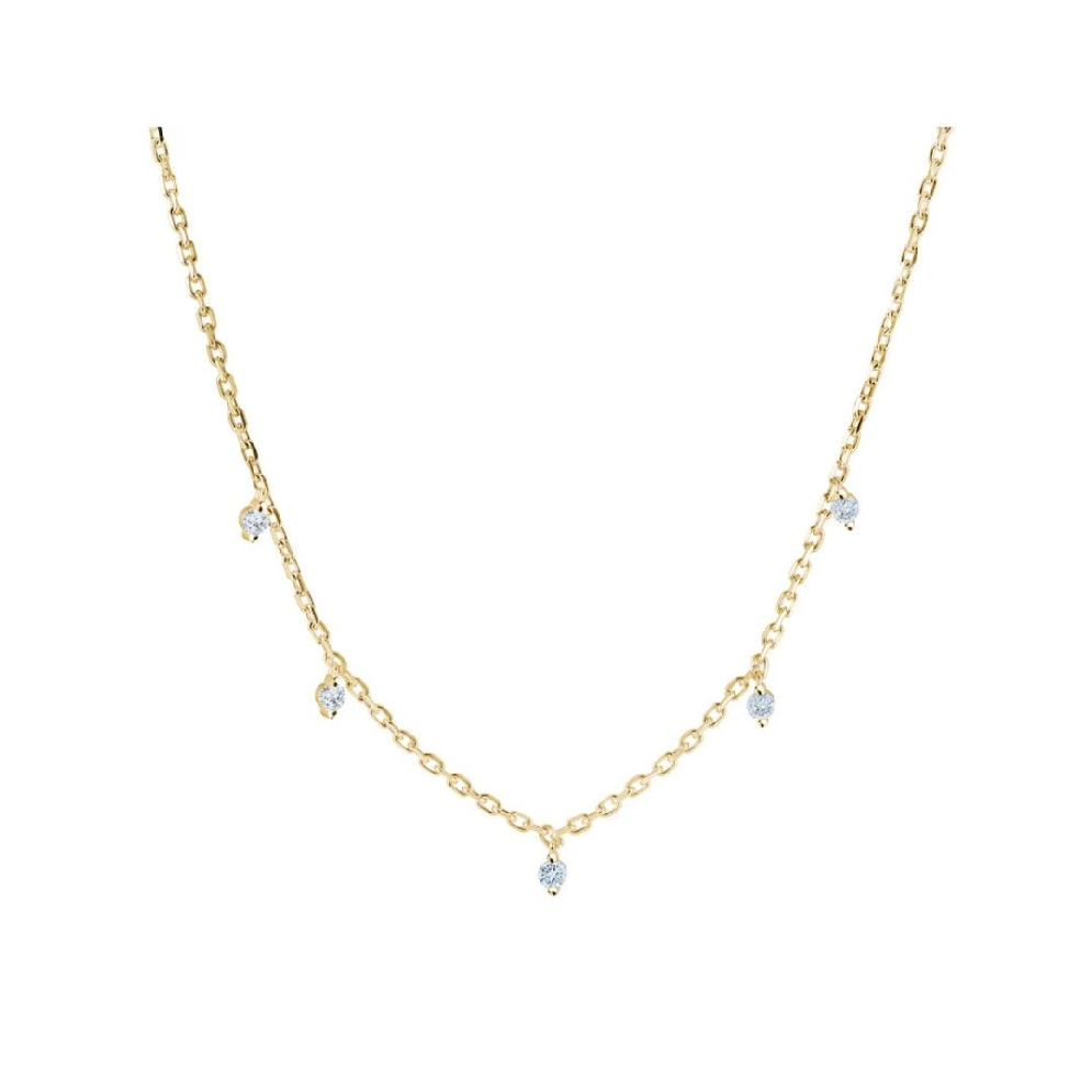 ITALGEM STEEL
Oval Link Chain Necklace
w/ CZ ...