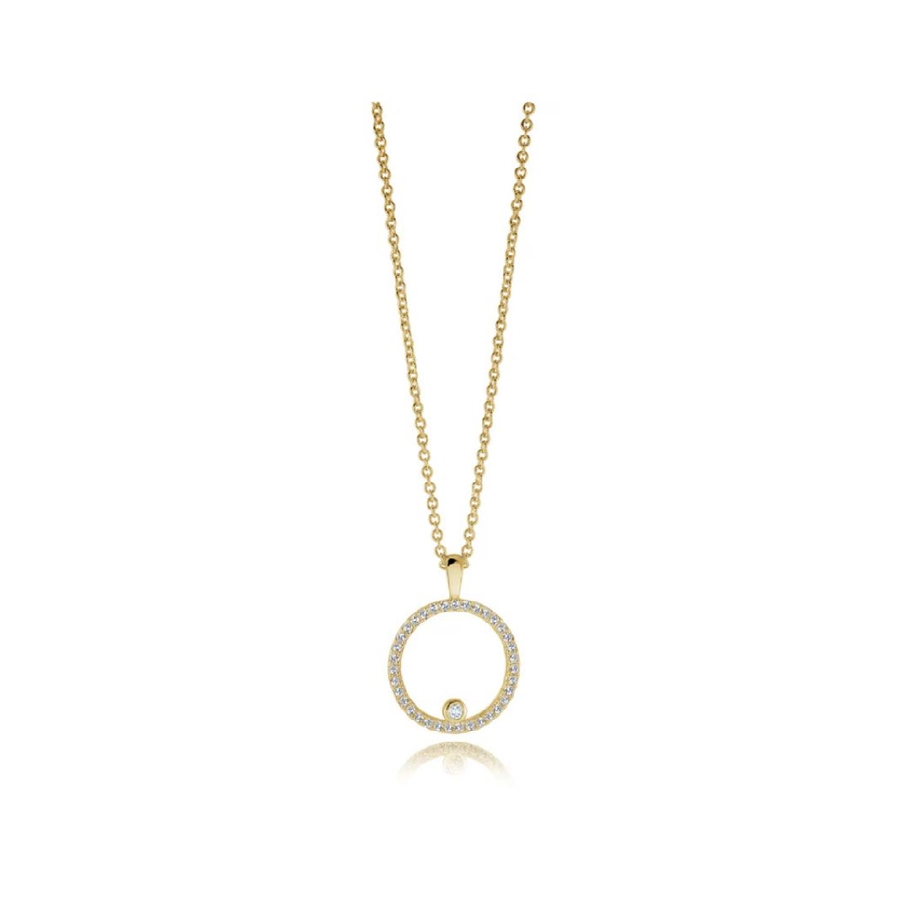 ITALGEM STEEL
Circle Pendant
w/ White CZ s
G...