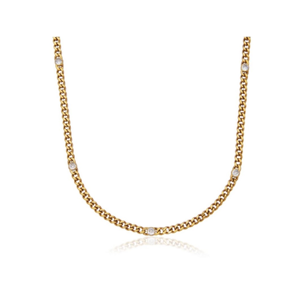 STEELX
4mm CZ Station Necklace
Yellow Gold Pl...