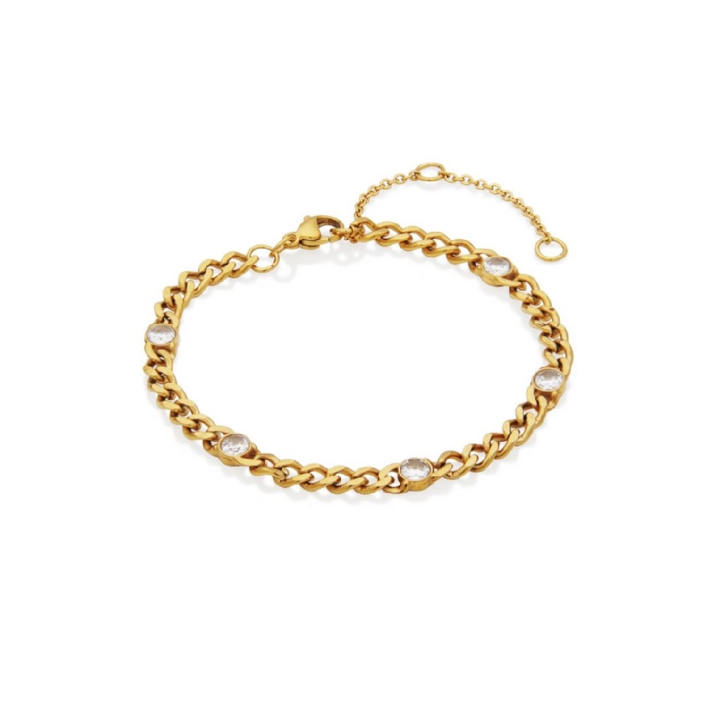 STEELX
4mm CZ Station Bracelet
Yellow Gold Pl...