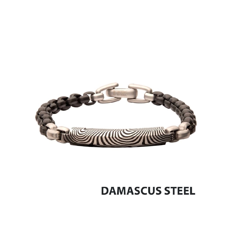 INOX&trade; Steel
Damascus Bracelet
w/ Black IP
...