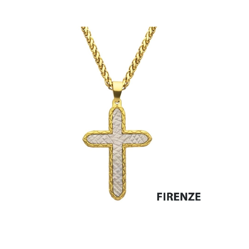 INOX&trade; Steel
Chiseled Bold Cross Firenze Pend...