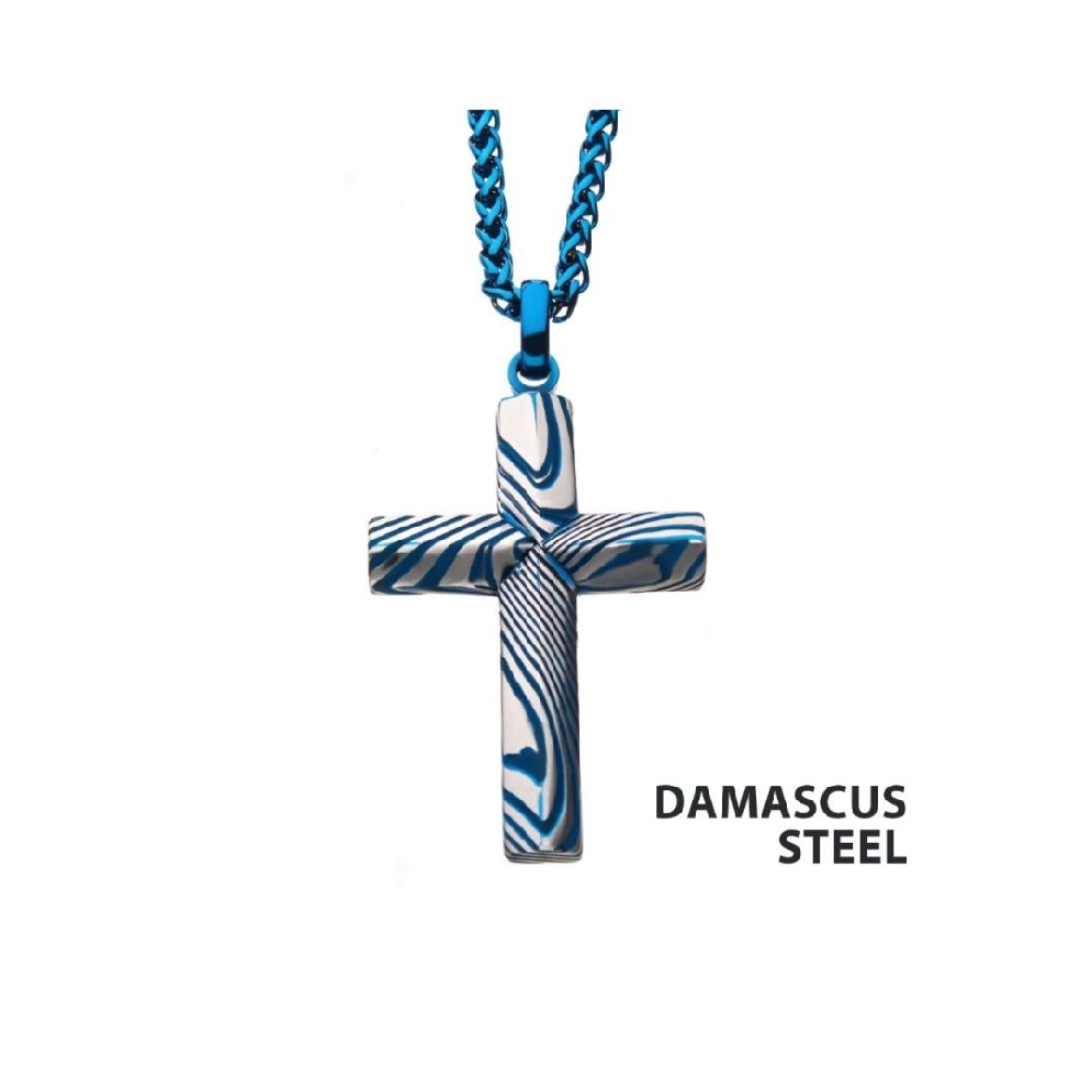 INOX&trade; Steel
Cross Pendant
Blue Ip Damascus ...