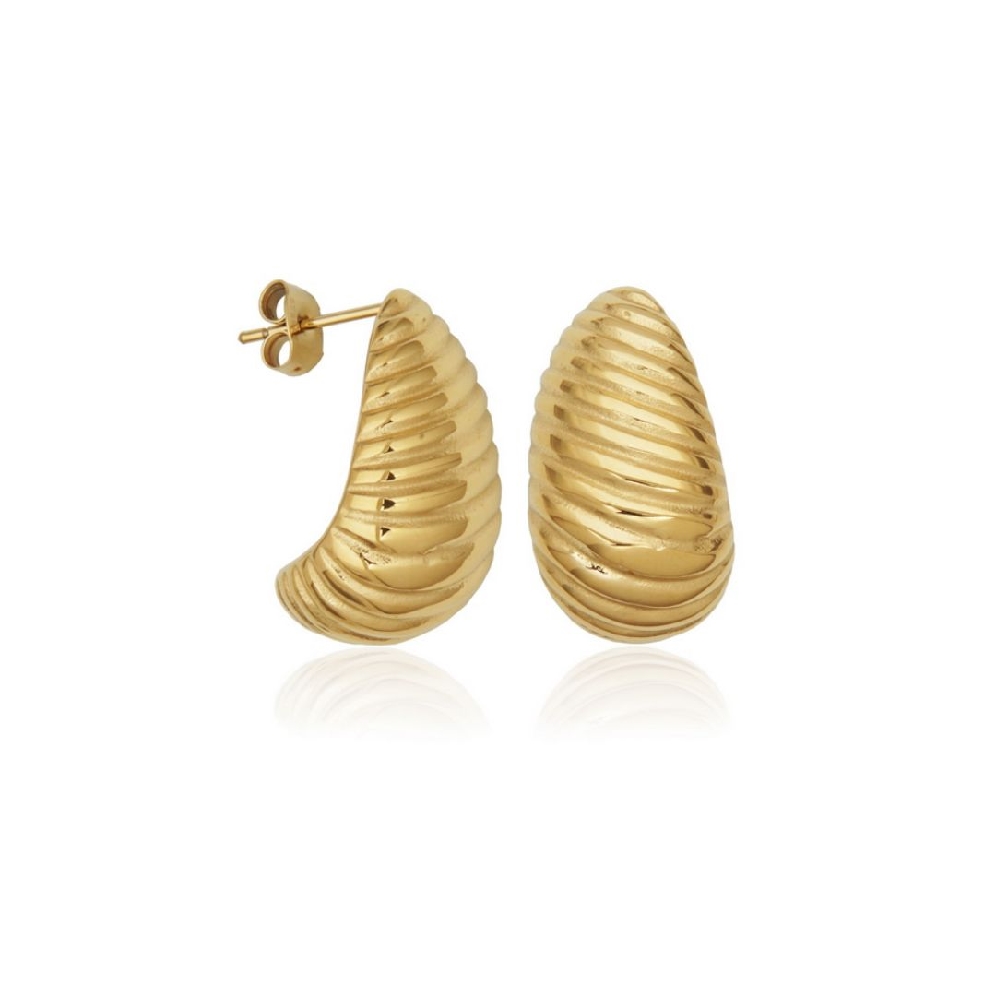 STEELX
Ridged Croissant Earrings
Yellow Gold ...