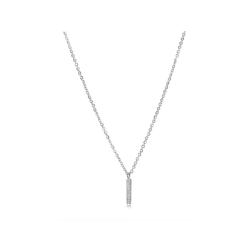 ITALGEM STEEL
Vertical Bar Necklace
White CZ ...