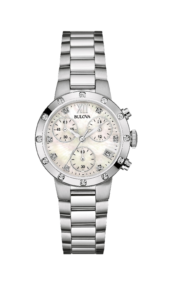 Women s Bulova Chronograph Watch w/ 19 Diamonds...
