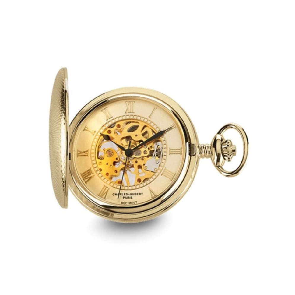 Charles Hubert Gold-finish Brass Skeleton Pocke...