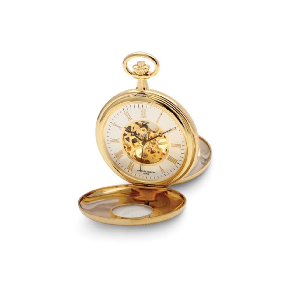 Charles Hubert Gold-finish Brass Skeleton Pocke...